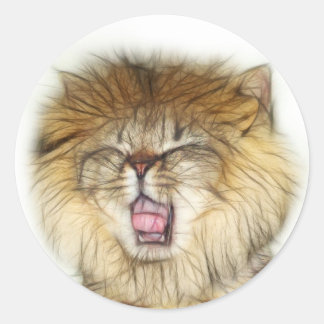 Sticker Rond Chaton lion torse