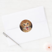 Sticker Rond chaton pêche (Enveloppe)