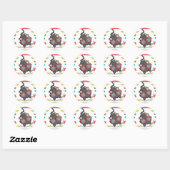 Sticker Rond Chaton Smarty (Feuille)
