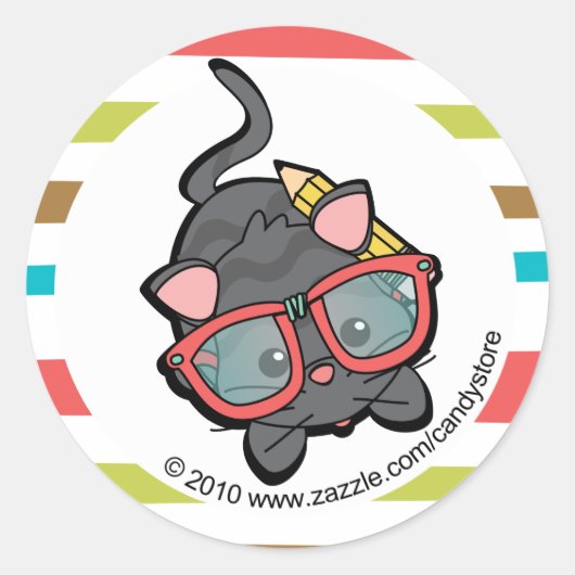 Sticker Rond Chaton Smarty (Devant)
