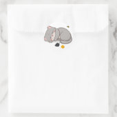 Sticker Rond Chaton, souris et fromage (Sac)