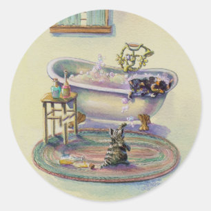 Sticker Rond CHATON sur le BAQUET par SHARON SHARPE