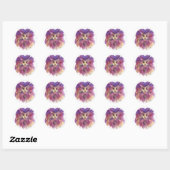 STICKER ROND CHATON VIOLET, PORTRAIT DE CHAT (Feuille)
