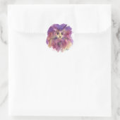 STICKER ROND CHATON VIOLET, PORTRAIT DE CHAT (Sac)