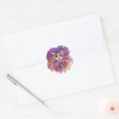 STICKER ROND CHATON VIOLET, PORTRAIT DE CHAT (Enveloppe)
