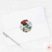 Sticker Rond Chatons blancs avec dominos (Enveloppe)