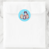 Sticker Rond Chatons Colorés Pixelisés (Sac)