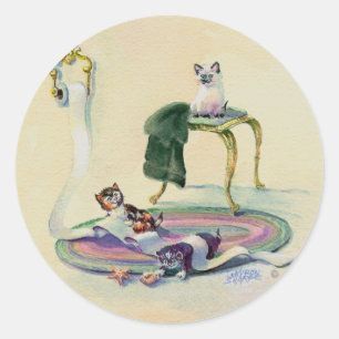 Sticker Rond CHATONS dans la SALLE DE BAINS par SHARON SHARPE