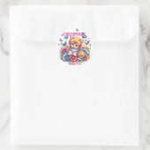 Sticker Rond Chatons, papillons et fleurs (Sac)