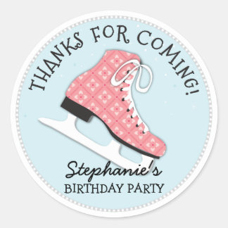 Sticker Rond Chatouilleuse fille Patinage sur glace Anniversair