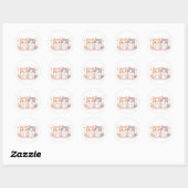 Sticker Rond Chats amis kawaii (Feuille)