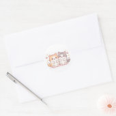 Sticker Rond Chats amis kawaii (Enveloppe)