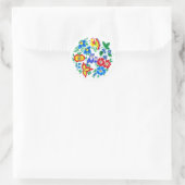 Sticker Rond Chats Bleus, Art Folk (Sac)
