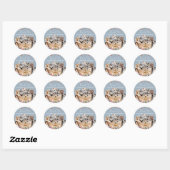 Sticker Rond Chats Chiens Merci Bleus (Feuille)