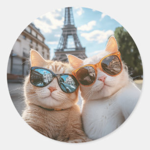 Sticker Rond Chats cool à Paris