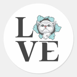 Sticker Rond Chats d'amour