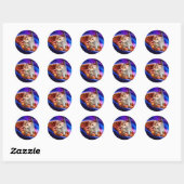 Sticker Rond Chats dans la pizza spatiale (Feuille)