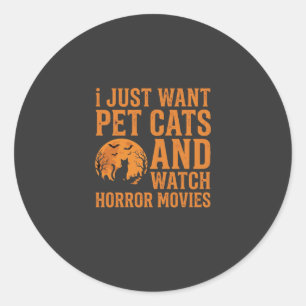 Sticker Rond Chats de compagnie Films d'horreur Conception Hall