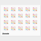 Sticker Rond Chats de fruits kawaii (Feuille)