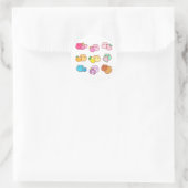 Sticker Rond Chats de fruits kawaii (Sac)