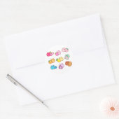Sticker Rond Chats de fruits kawaii (Enveloppe)