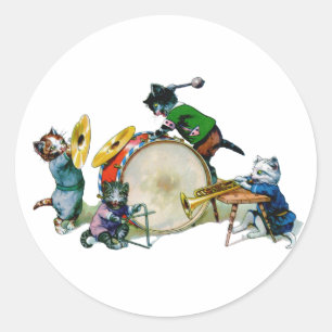 Sticker Rond Chats de jazz