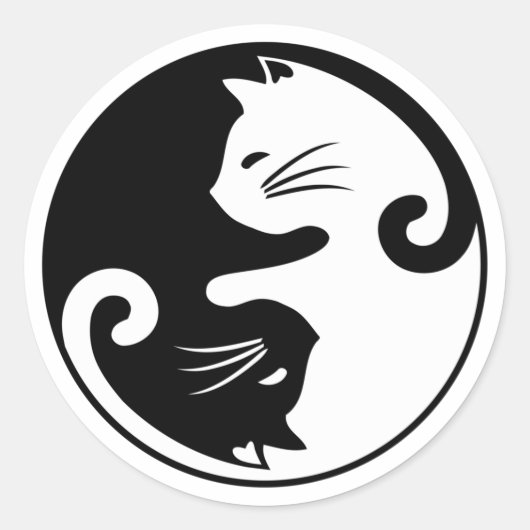 Sticker Rond Chats de Yin yang (Devant)