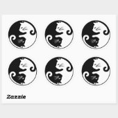 Sticker Rond Chats de Yin yang (Feuille)