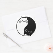 Sticker Rond Chats de Yin Yang (Enveloppe)