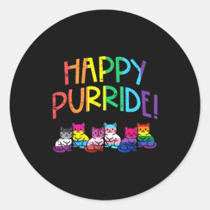Sticker Rond Chats drapeau Lgbtq heureux purride mois de la fie