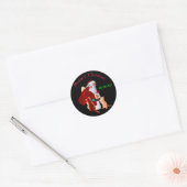 Sticker Rond Chats et Père Noël (Enveloppe)