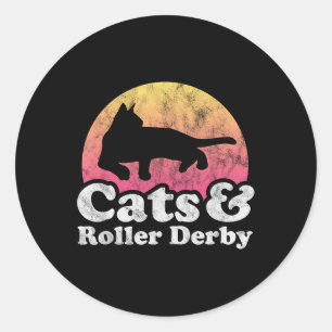 Sticker Rond Chats Et Roulettes Derby Mens Ou Femme Chat