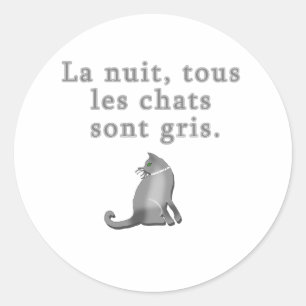 Sticker Rond Chats français indiquant des produits