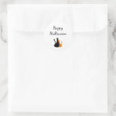 Sticker Rond Chats mignons Joyeux Halloween Orange Noir (Sac)