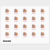 Sticker Rond Chats Mignons Toi et Moi Queue en Cœur (Feuille)
