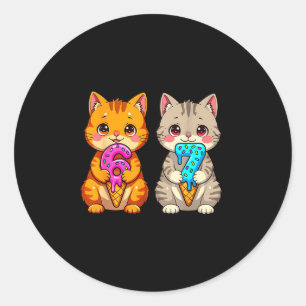 Sticker Rond Chats Neko Mignons Kawaii 67 Drip Meme Drôle Six S