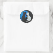 Sticker Rond 🐾 Chats Noir & Blanc Harmonie yin yang💙 (Sac)