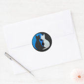 Sticker Rond 🐾 Chats Noir & Blanc Harmonie yin yang💙 (Enveloppe)
