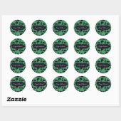 Sticker Rond Chats Noirs Blocs Halloween Pixel Art Motif (Feuille)
