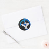 Sticker Rond Chats noirs et blancs (Enveloppe)
