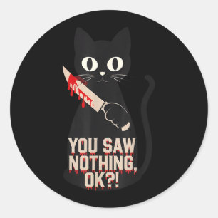 Sticker Rond Chats noirs Horreur Épouvantable Gothique Hallowee