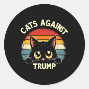 Sticker Rond Chats noirs rétro contre Trump 1