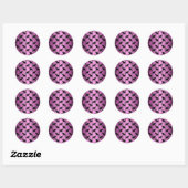 Sticker Rond Chats noirs sur rose (Feuille)