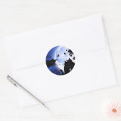 Sticker Rond chats pleine lune (Enveloppe)