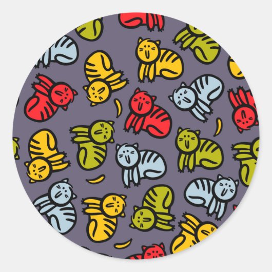 Sticker Rond Chats plus bananes (Devant)
