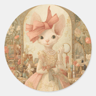 Sticker Rond Chats – Portrait artistique de chat victorien - Ml