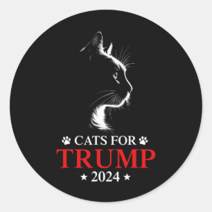Sticker Rond Chats Pour Trump Élection 2024 Rendre Les Chats Sû