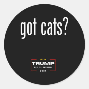 Sticker Rond Chats qui mangent les chats des chiens - Trump ren