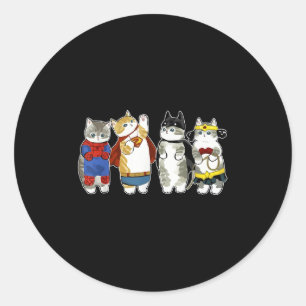 Sticker Rond Chats super-héros Kitten Kitty Chats Lover Super K