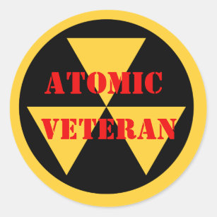Sticker Rond Chatte de l'ancien combattant atomique aux couleur